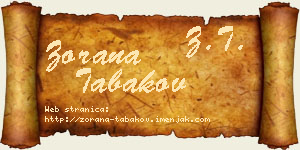 Zorana Tabakov vizit kartica